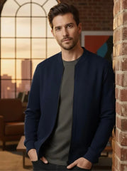 Plain Arm Zip Bomber Jacket